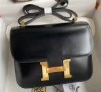 202537151 Constance 24cm Bag Box Leather Black