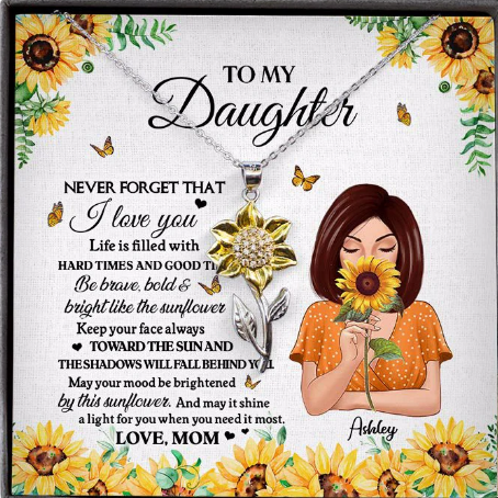 Personalize Your Daughter's Style with Sunflower Pendant Necklace