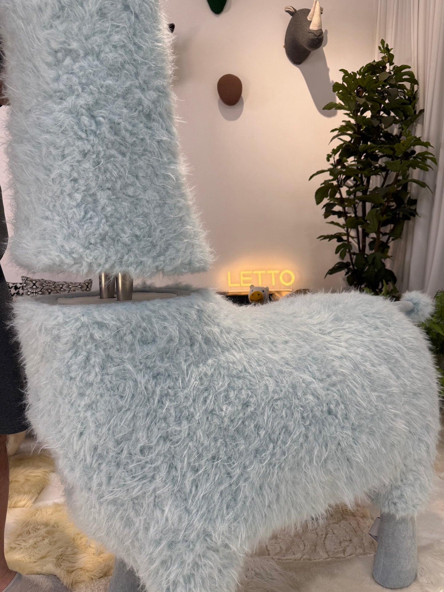 AlpaCat Dual-Use Alpaca Cat Climbing Tree & Solid Wood Stool