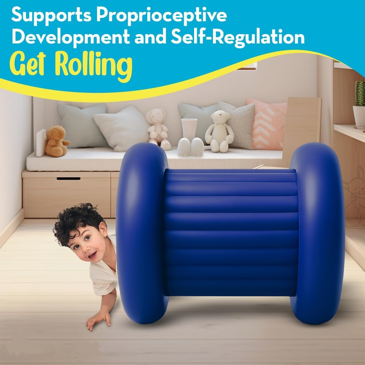 Children's Sensory Chair with Rolling Barrel – Soothes the Vestibular System🌈🪑