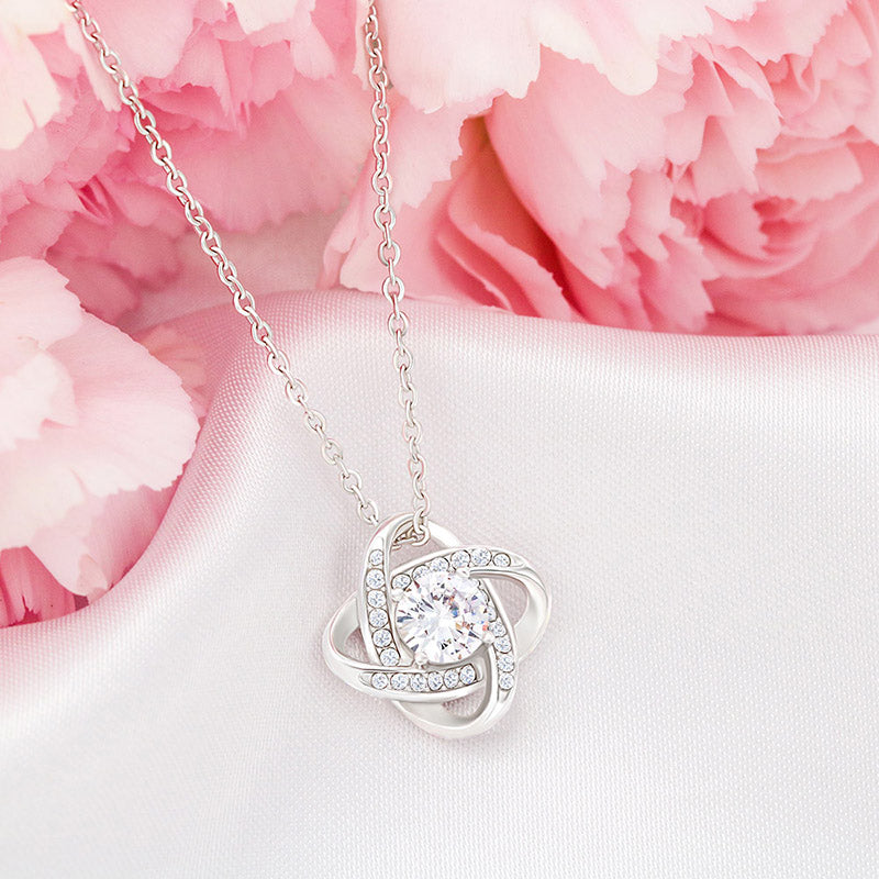 To My Mom Floral Circle Mother‘s Day Gift Love Knot Necklace