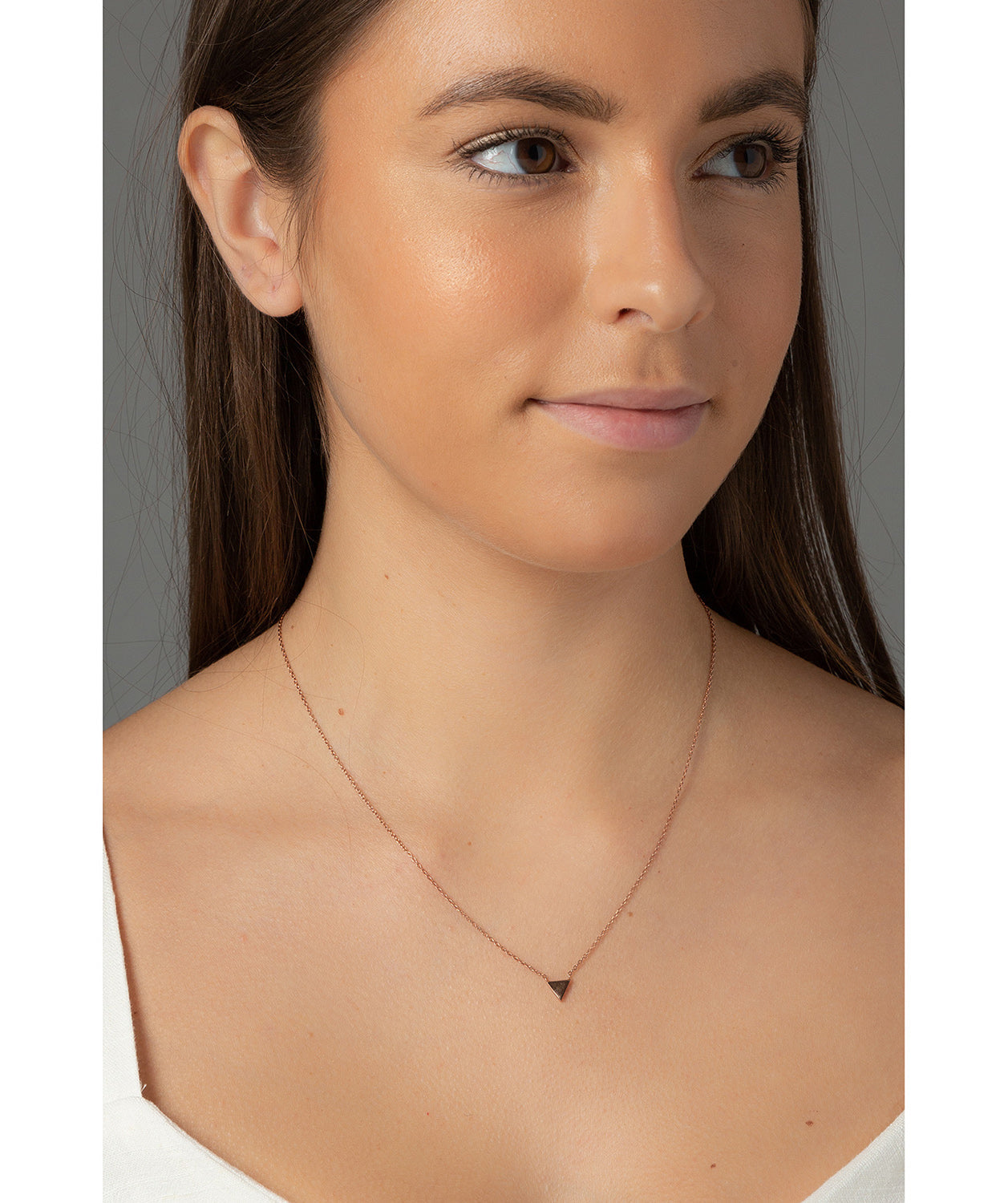 Gift Packaged 'Alita' Rose Gold Plated Sterling Silver Triangle Necklace