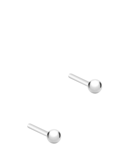 Gift Packaged 'Zulema' Rhodium Plated 925 Silver Ball Stud Earrings