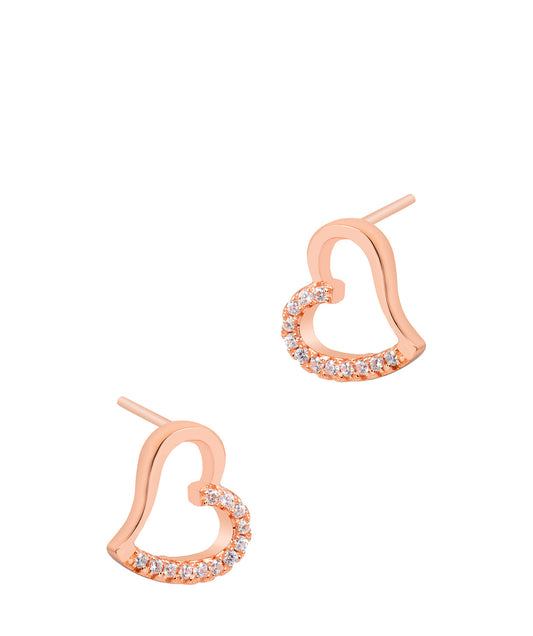 Gift Packaged 'Luisa' 18ct Rose Gold Plated 925 Silver Heart Earrings