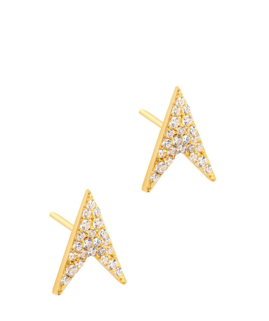 Gift Packaged 'Ines' 18ct Yellow Gold Plated 925 Silver Arrow Earrings