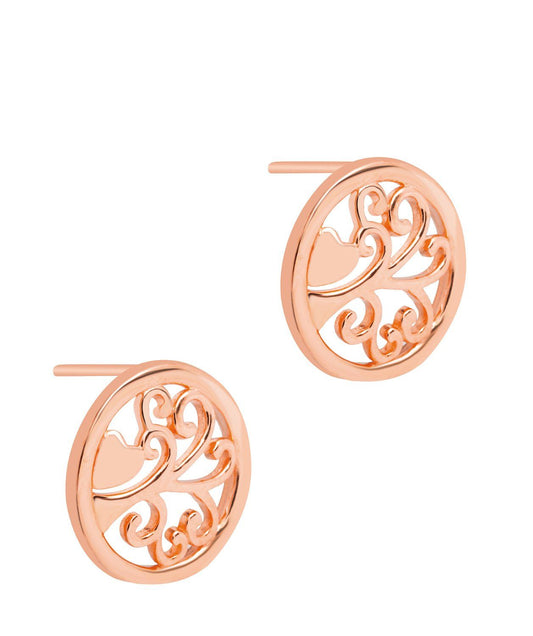 Gift Packaged 'Fosette' 18ct Rose Gold 925 Silver Branch Earrings