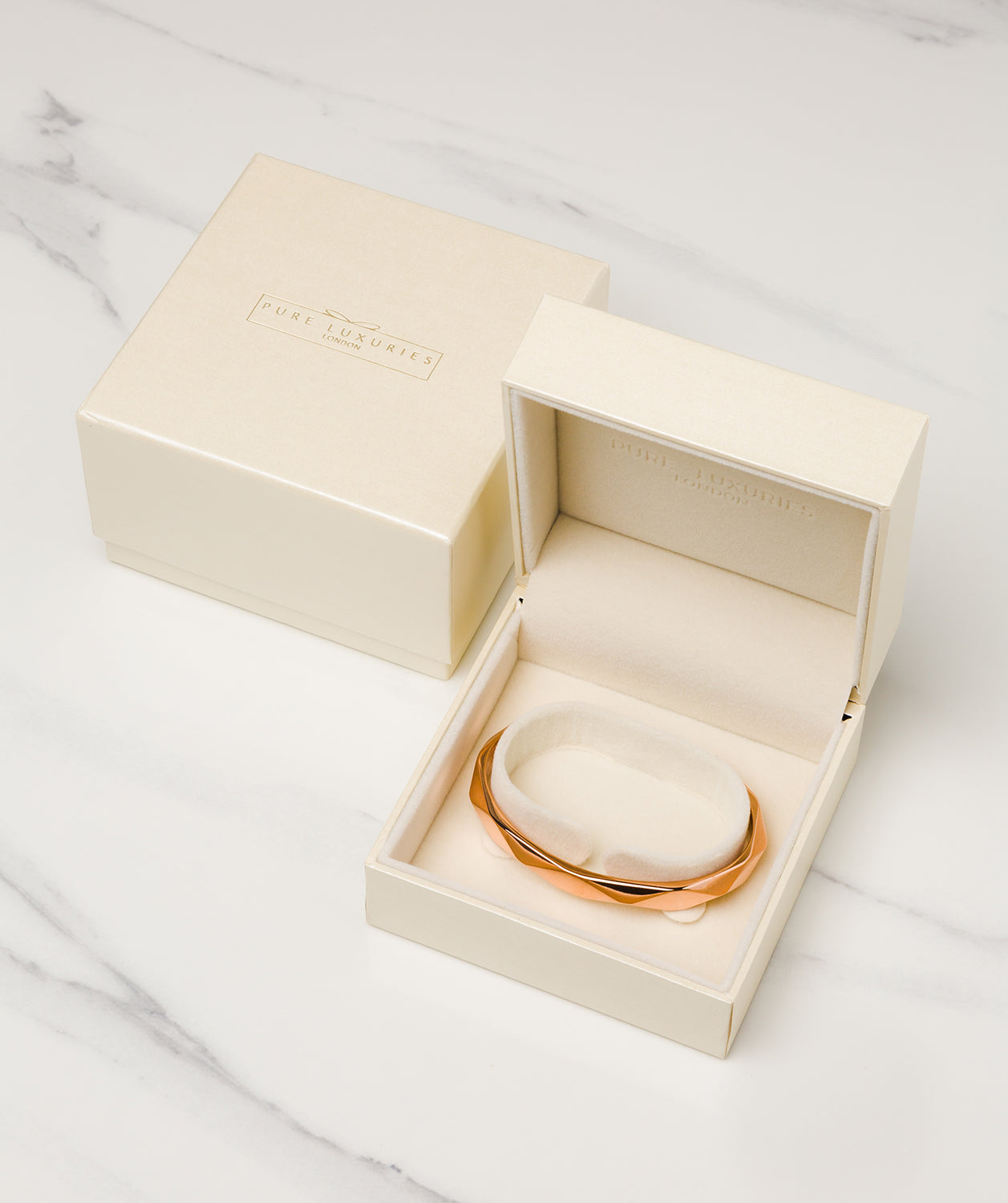 Gift Packaged 'Aurelle' 18ct Rose Gold Plated 925 Silver Bangle