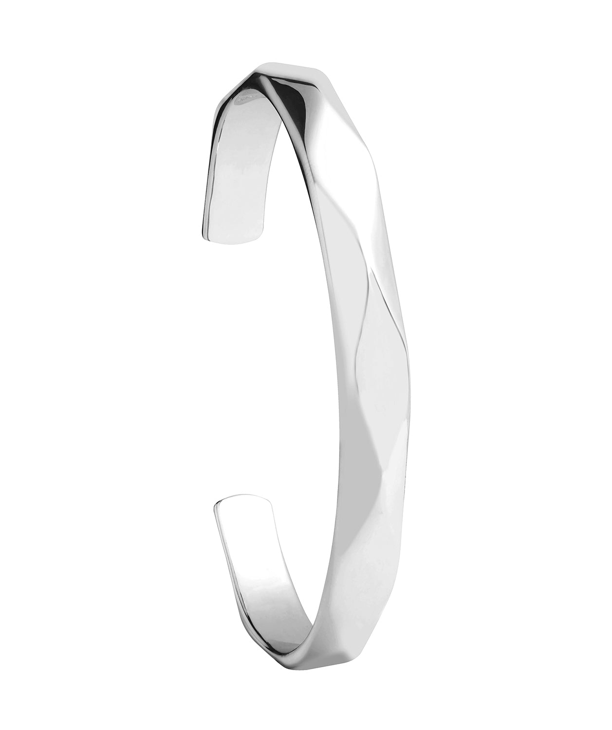 Gift Packaged 'Aurelle' Rhodium Plated 925 Silver Diamond Cut Bangle