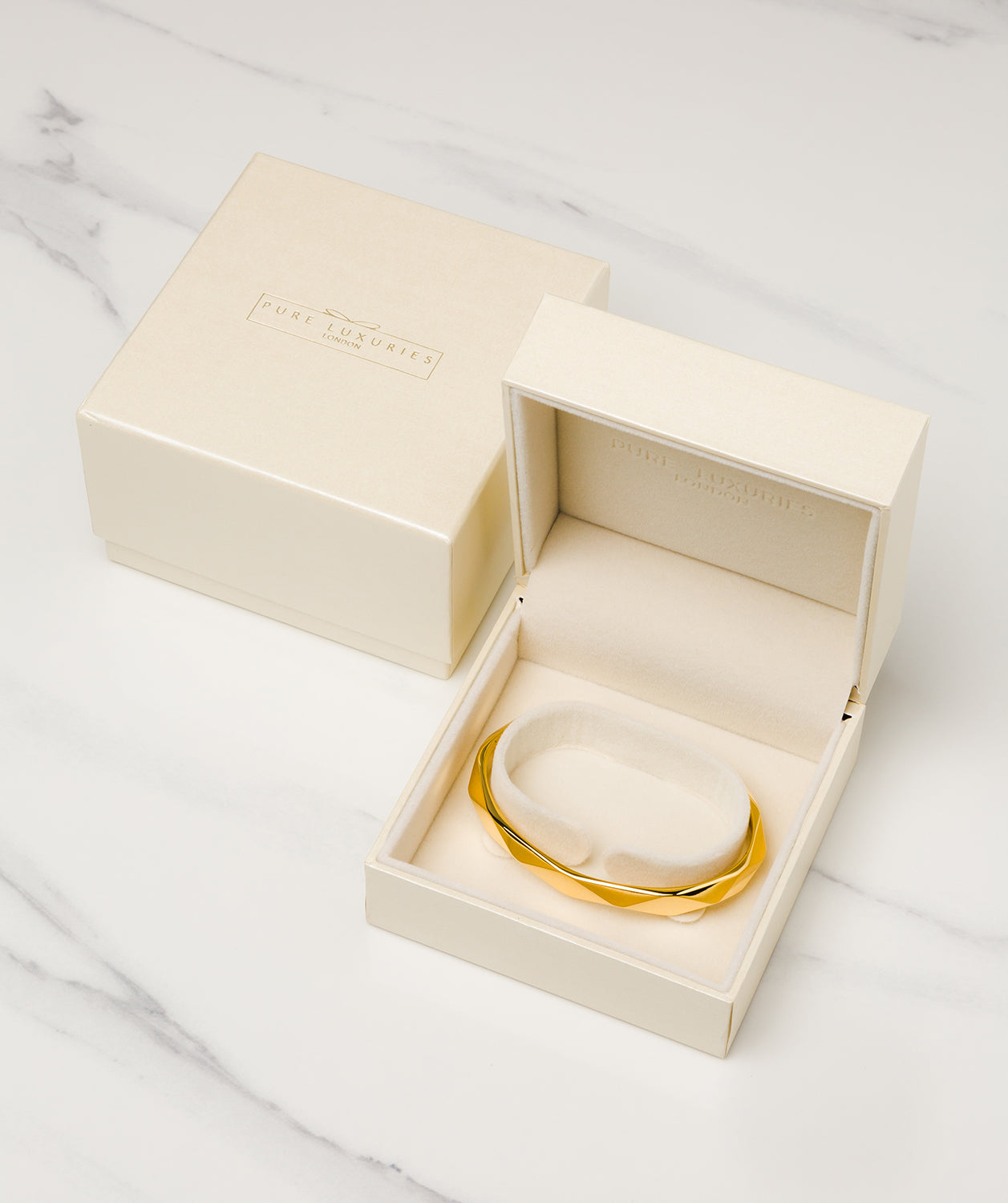 202419760 Gift Packaged 'Aurelle' 18ct Yellow Gold Plated 925 Silver Bangle