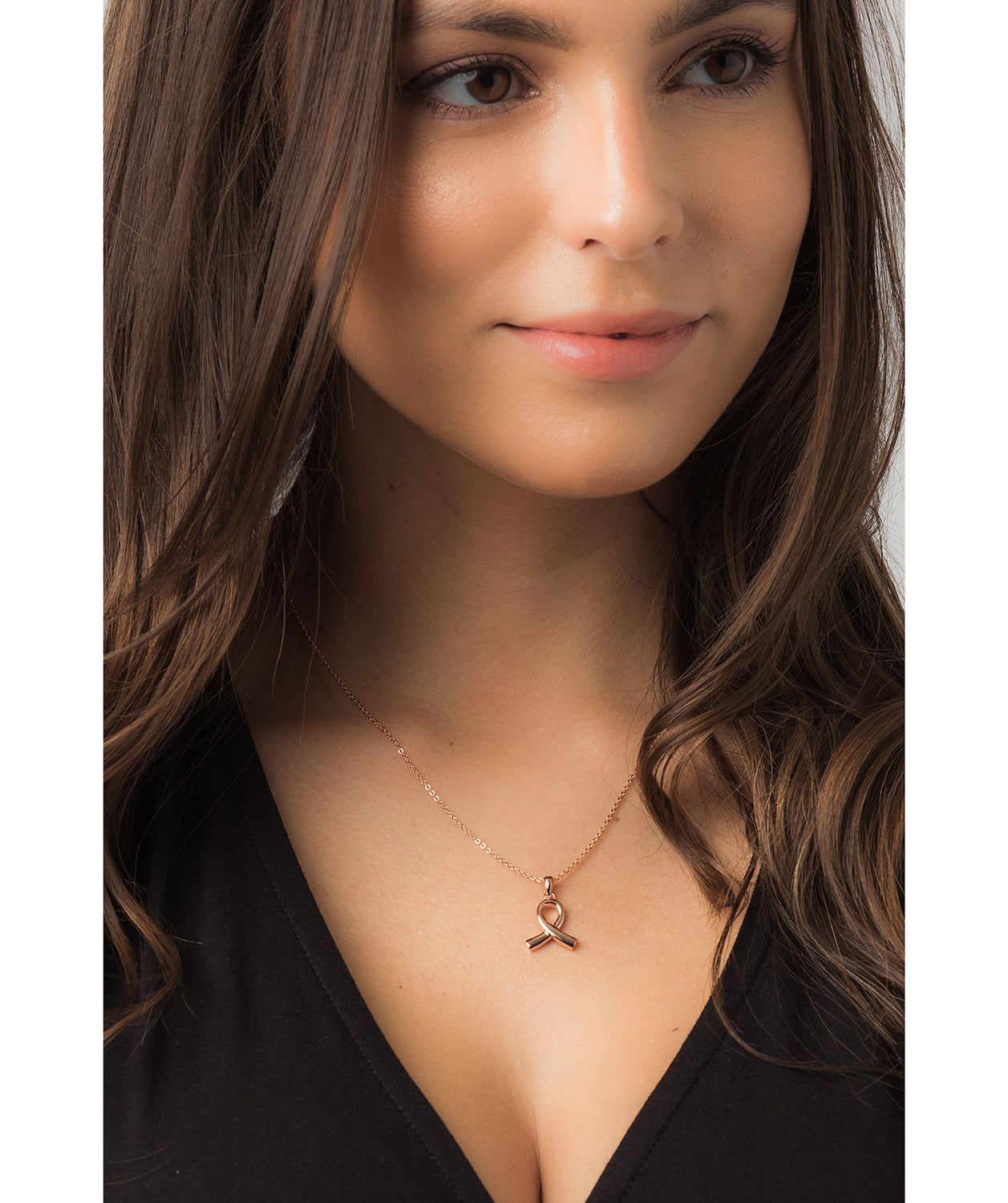 Gift Packaged 'Anson' 18ct Rose Gold Plated 925 Silver Ribbon Design Necklace