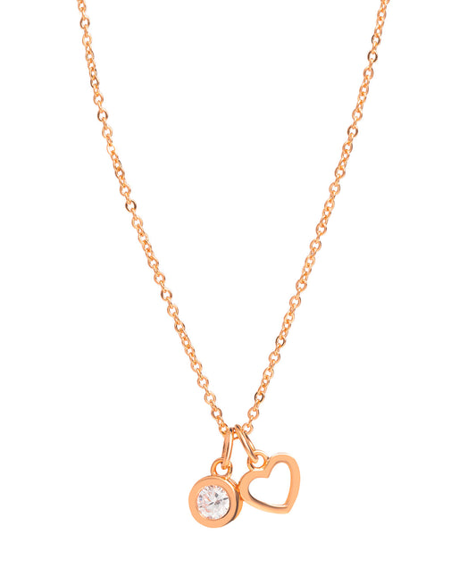 Gift Packaged 'Kouris' 18ct Rose Gold Plated 925 Silver & Cubic Zirconia Necklace