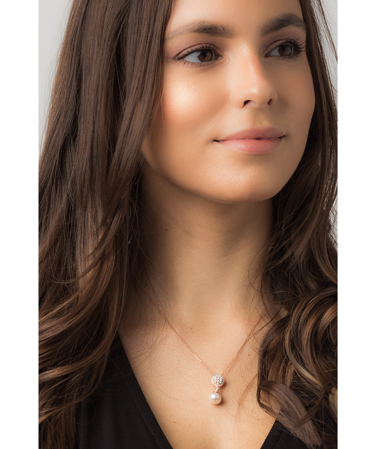 Gift Packaged 'Andress' 18ct Rose Gold Plated 925 Silver & Cubic Zirconia Necklace