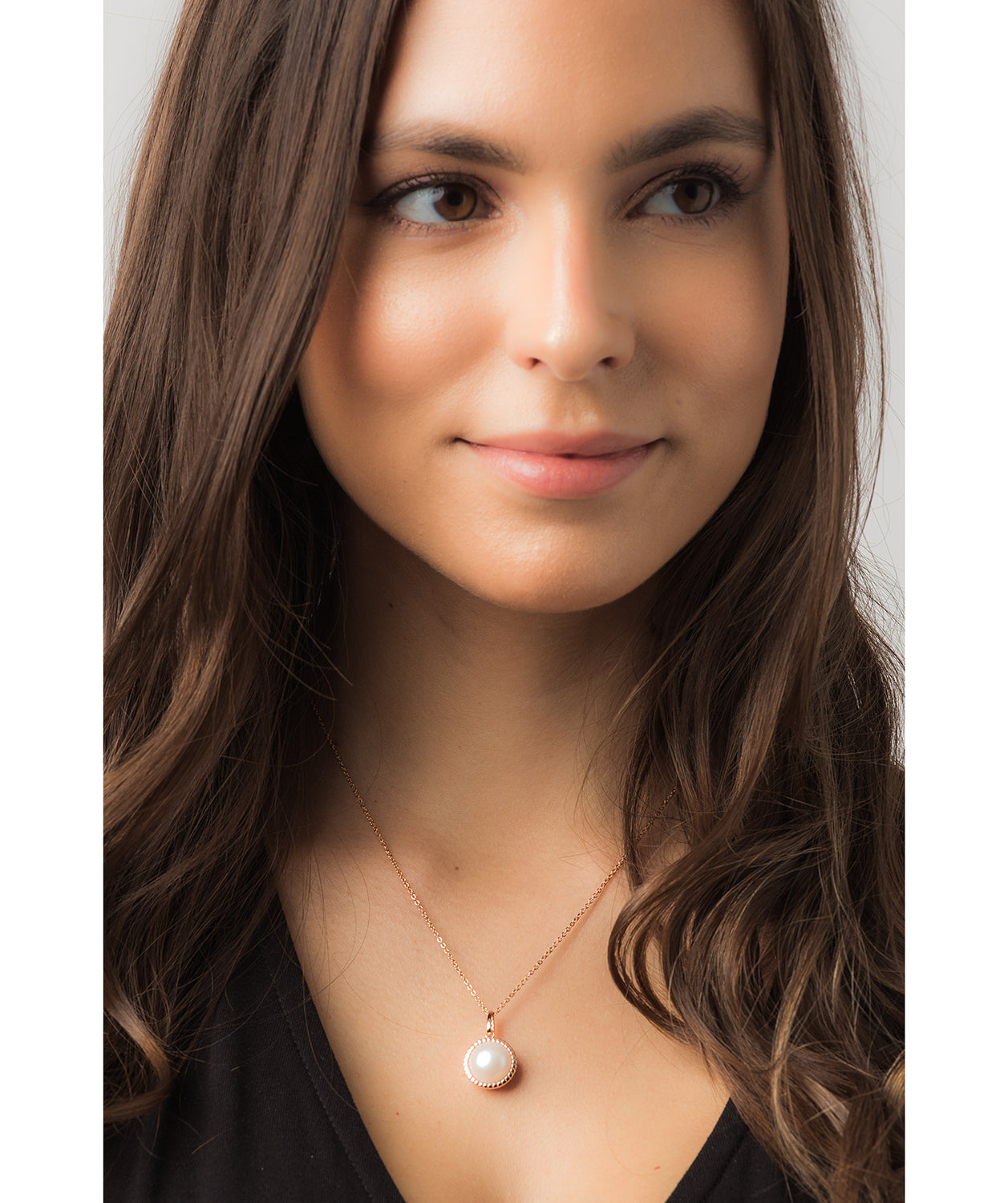 Gift Packaged 'Cosmos' 18ct Rose Gold Plated 925 Silver & Freshwater Pearl Halo Pendant Necklace