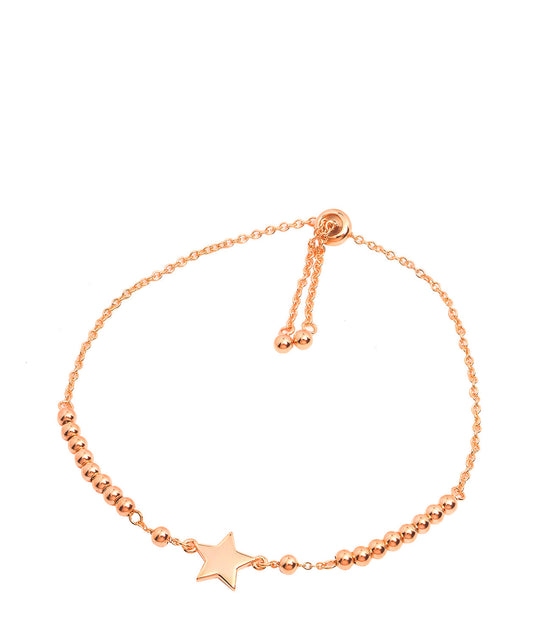 202419758 Gift Packaged 'Fahri' 18ct Rose Gold Plated 925 Silver Star Bracelet