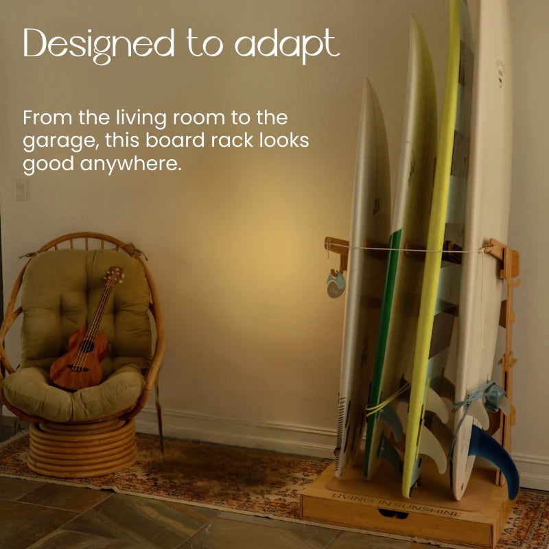 Vertical Surfboard Rack - With Storage Function