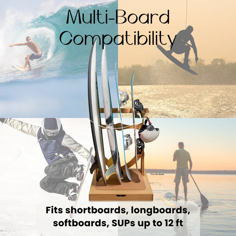 Vertical Surfboard Rack - With Storage Function