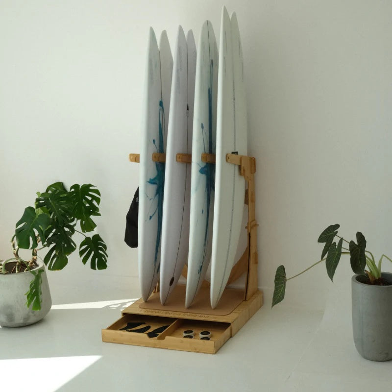 Vertical Surfboard Rack - With Storage Function