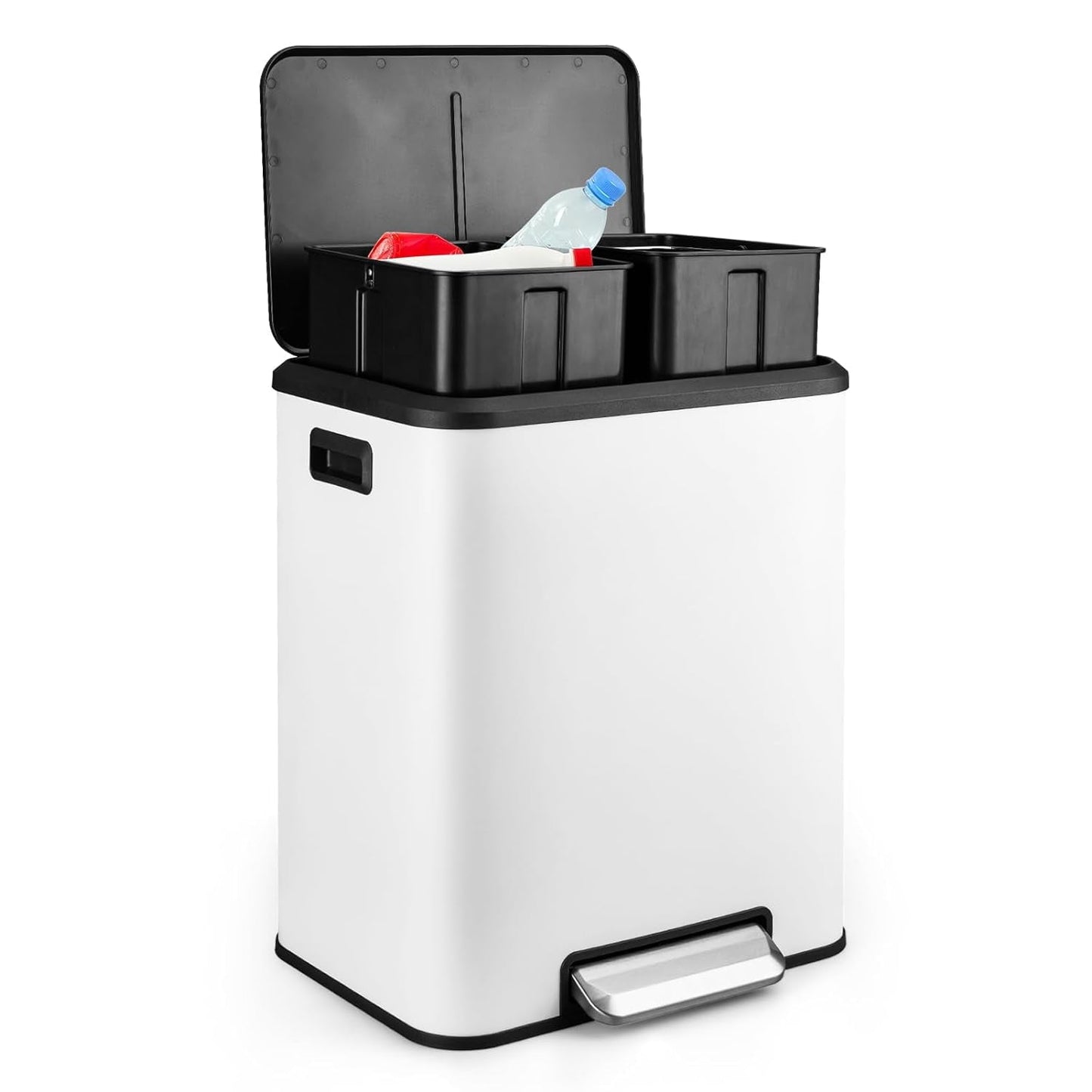 Dual Trash & Recycling Bin – Quiet Soft-Close Design(40L)