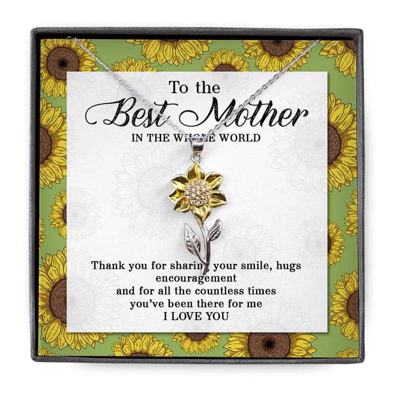 To The Best Mother Sunflower Pendant Necklace