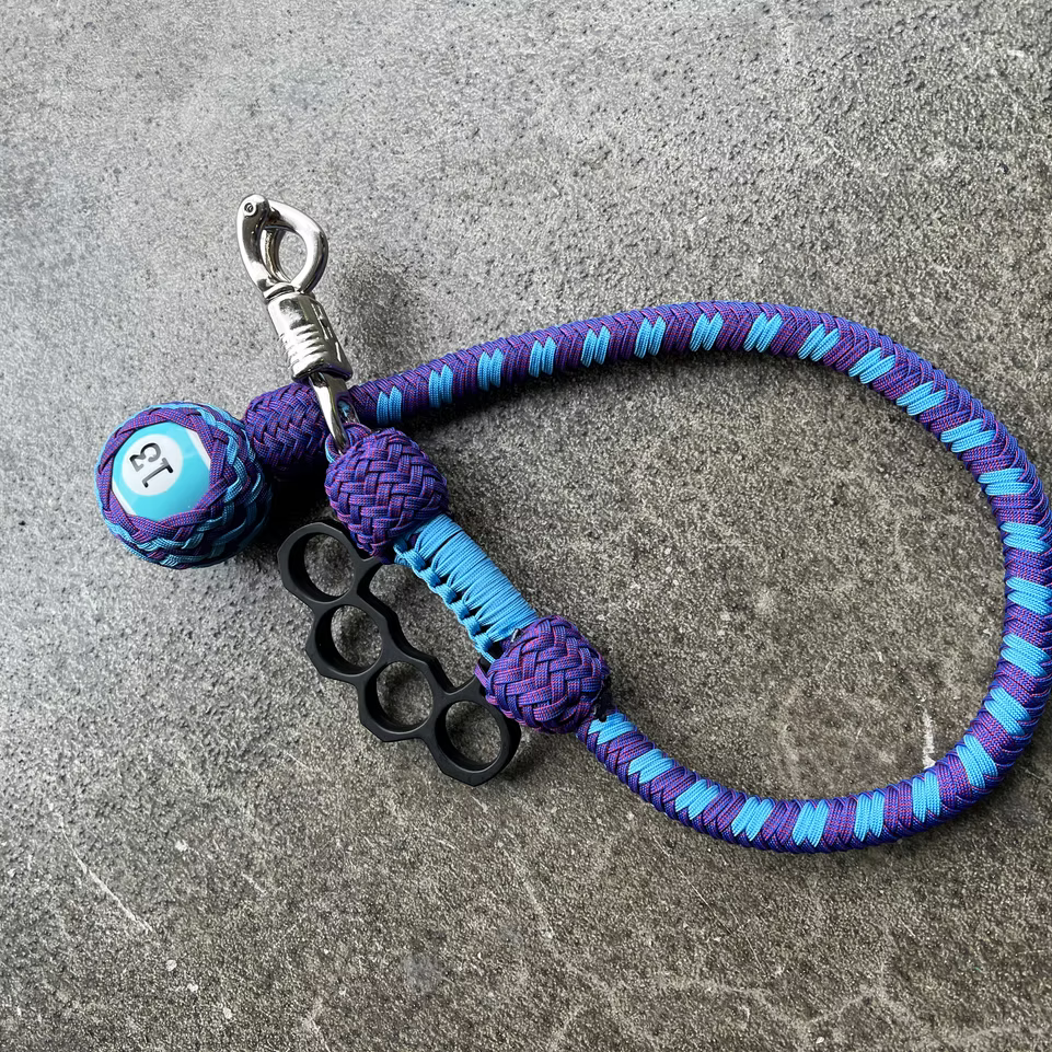 Full-Size Paracord Whip with Weighted Pool Ball Finish 💥